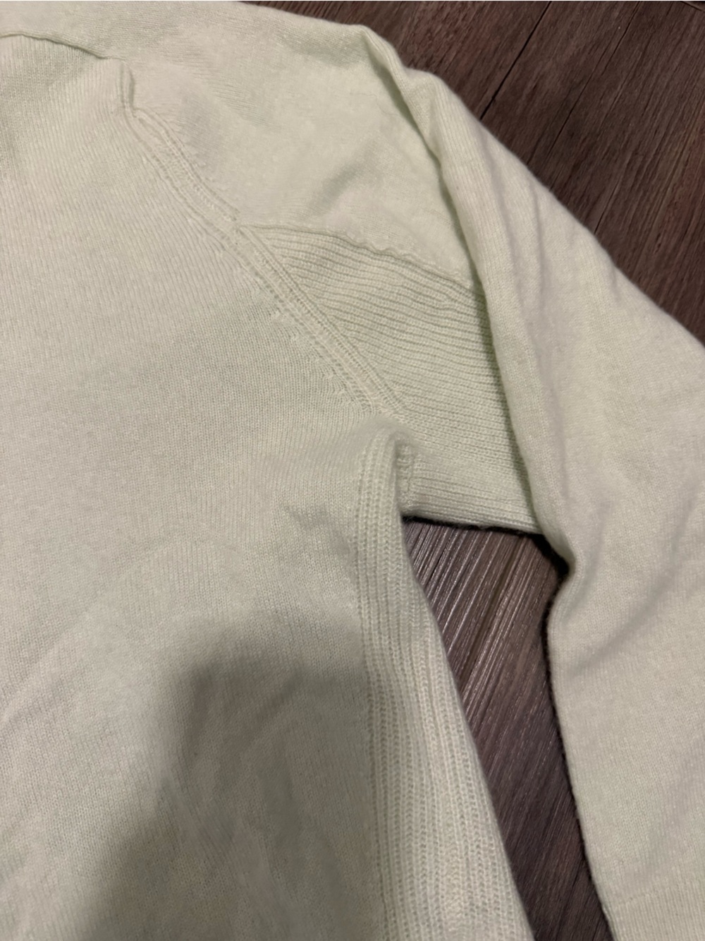 Madewell Cashmere V Neck Sweater In Pale Green Size Large - Picture 4 of 6